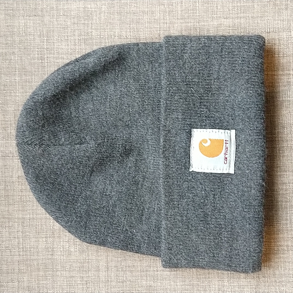 Carhartt Knit Cuffed Beanie Hat Coal Heather Gray